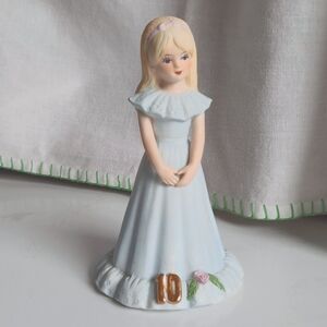 Vintage 10th Birthday Girl Figurine